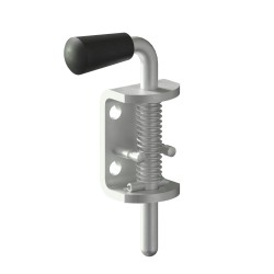 MroMax Spring Loaded Door Bolt Latch, Black ABS Plastic