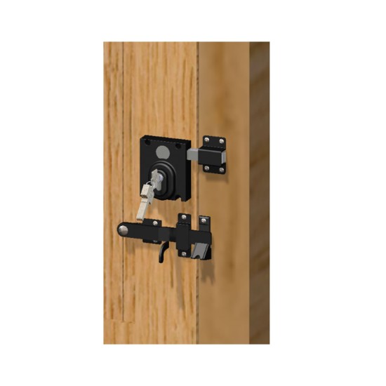Suffolk Latch for the Sonra Euro Cylinder Long Throw Dead Lock - Black