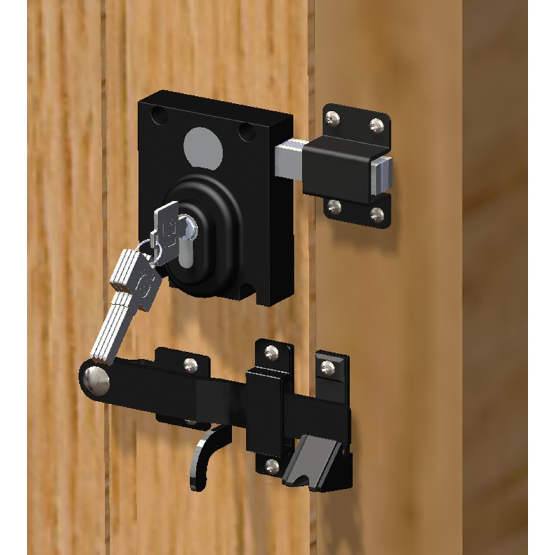Sonra Long Throw Dead Lock With Double Locking Cylinder & Suffolk latch ...